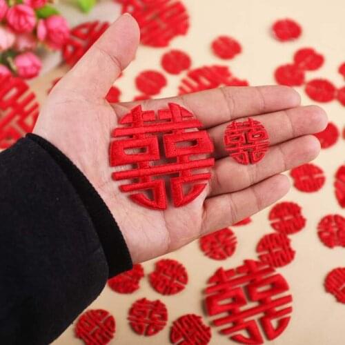 Embroidery cloth stickers computer embroidery chapter fashion Chinese style Double Happiness
