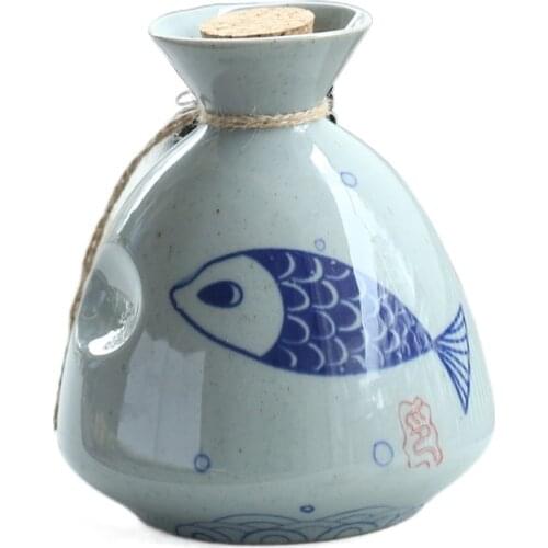 Restaurant Wine Pot Ceramic Japanese Style Liquor Divider Single Teapot One Jin Pot Half Jin Pot Vintage Win