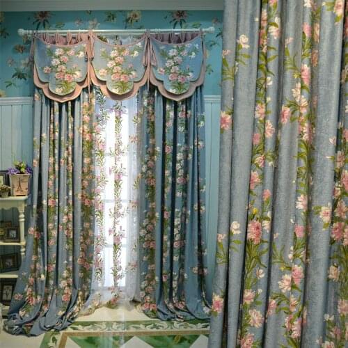 Rural American garden curtain living room bedroom study custom maiden Princess landing window gauze balcony curtain living