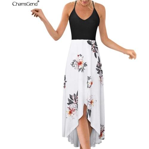 Beach Summer Dress Women 2021 Casual Floral Elegant Party Dress Robe Femme V-neck Sleeveless Strap Open Back Sexy Print Dress