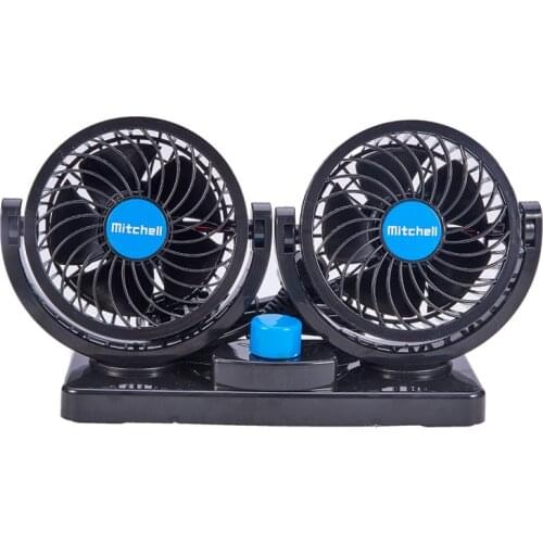 12V Adjustable Car Cooling Air Fan Dashboard Dual Cool Fan Hot Summer Travel Car Electrical Appliances 360 Degree Rotation