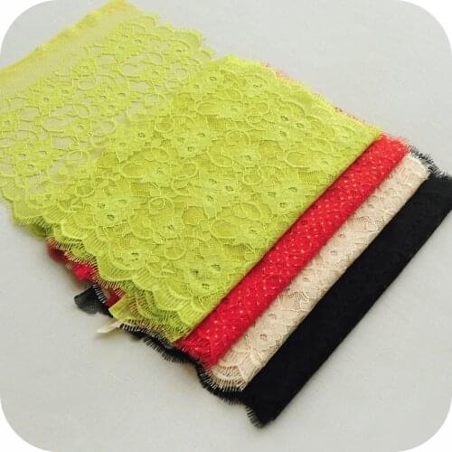 150cm Green Red Black Apricot Soft Comfortable Embroidery Lace Fabric Polka Dot Bronzing Eyelash Sewing Skirt Material 27CM Wide