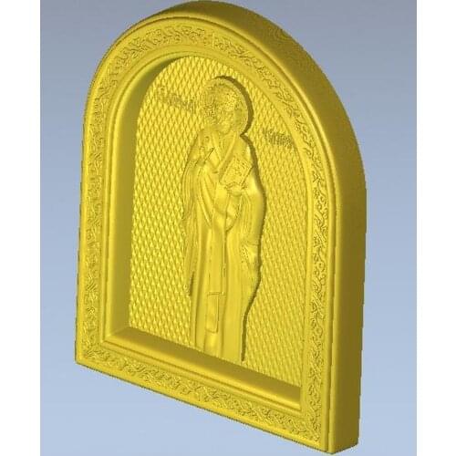 3d model relief for cnc in STL file format Icon of St. Nicholas