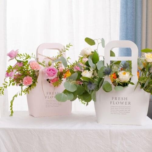 5pcs Big size Kraft Paper Flower Bags with Handles Flowers Wrapping Gift Flower Packaging Home Decoration 40x22cm