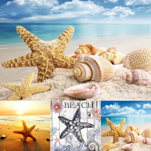 5D diamante redondo pintura playa estrella de mar bordado de diamantes punto de cruz mosaico decoración del hogar