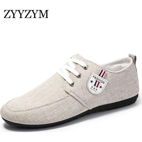 ZYYZYM Spring Summer Mens Casual Shoes Breathable Lightweight Canvas Shoes Fashion Mens shoes