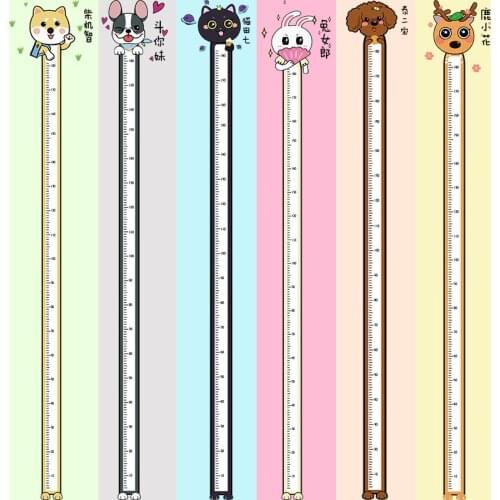 Height Measure Kids Cartoon Animal Series Wall Stickers Room Kindergarten Porch Decoration Mural Poster Children Growth Chart