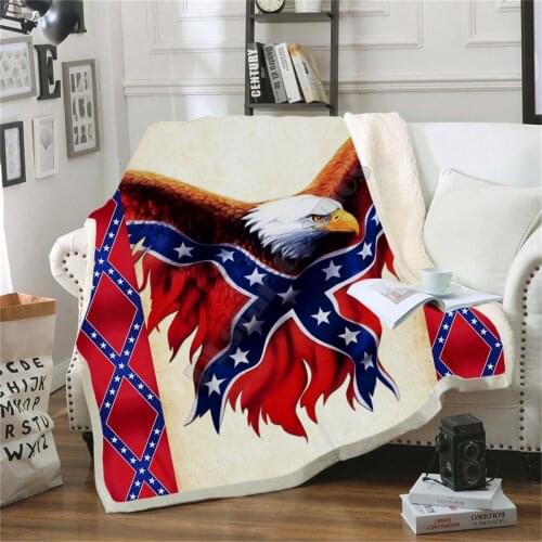 Flag Eagle Fleece Blanket 3D printed Sherpa Blanket on Bed Home Textiles Dreamlike HOME ACCESSORIES 01