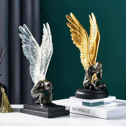 Creative Angel Ornaments Abstract Sculpture Resin Modern Art Statue Home Living Room Decoration Office Desk Accessories Gifts