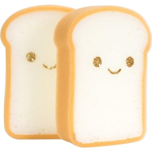 Kitchen Novel Accessories Small Items Cleaning Utensils Cute Bread Shape Dishwashing Sponge Washable Scrubber Tools For Pots