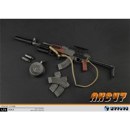 Best Sell 1/6th Soviet Russia AK47 Assault Rifle Folding Holder Weapon Gun For Mostly 12 inch Doll Soldier Collection