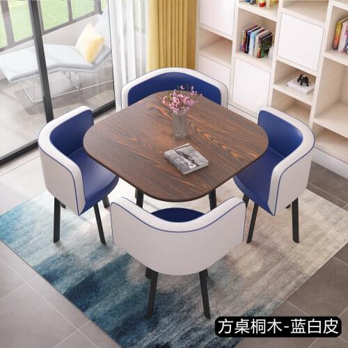 Minimalist Modern Dining Table Set 4 Chairs Reception Negotiation Coffee Tables Living Room Furniture Kitchen Table Chairs