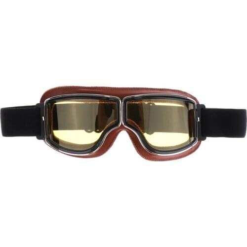 Motorcycle Dirt Bike ATV Goggles - Helmet Sunglasses UV Resistant Motorbike Glasses - (Yellow Lens)
