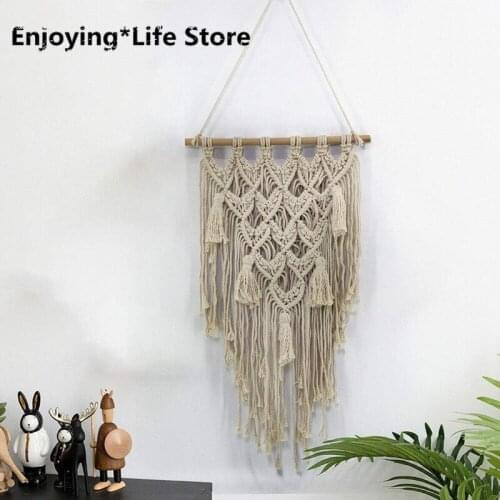 New Boho Macrame Wall Hanging Woven Art Handmade Wall Tapestries Home Decoration for Living Room Bedroom