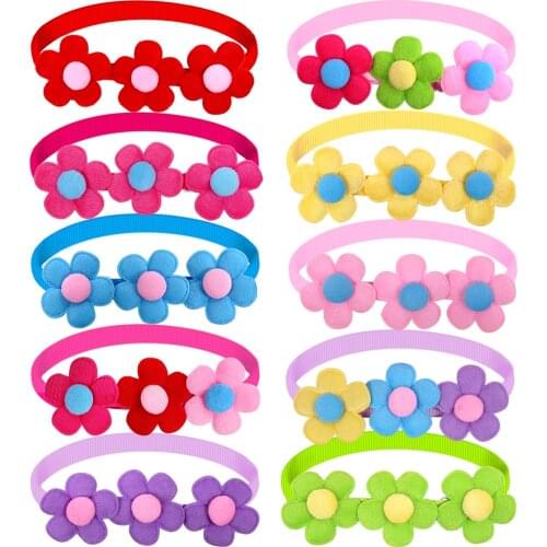 New 10pcs Fashion Pet Supplies Dog Bow Tie Cute Flower Small Dog Cat Bowtie Collar Spring Pets Acessories Dog Products for Dogs
