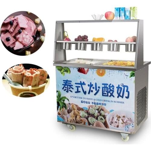 New arrival fried ice cream machine yogurt ice cream roll machine with 5 barrels fried yogurt machine