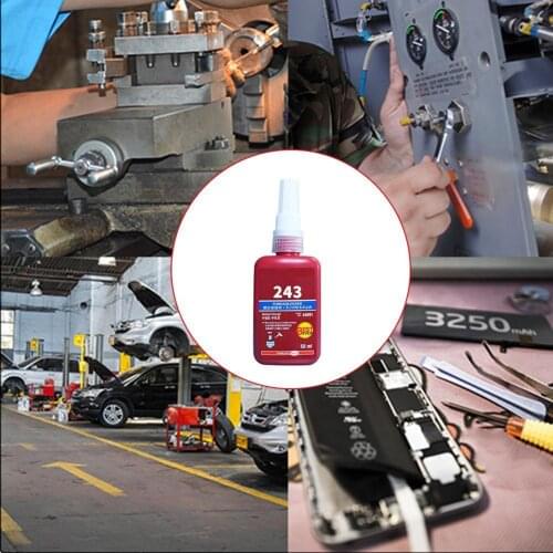 New Hot 1 Pc 243 Medium Strength Threadlocker Anaerobic Blue Adhesive Anaerobic Car Glue Adhesive Glue Threadlocker Mainten C9E1