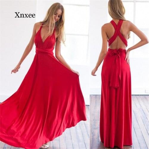 Sexy Women Multiway Wrap Convertible Boho Maxi Club Dress Bandage Long Dress Party Bridesmaids Infinity Robe Longue Femme