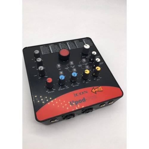 ICON upod pro professional external sound card 2 mic-In/1 guitar-In, 2-Out USB recording Interface Plug & play