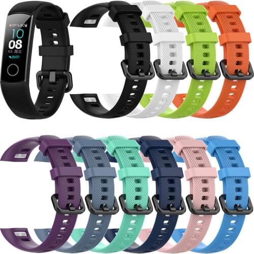 Silicone Watch Strap For Honor Band 4 5 Wristbands Accessories Replacement Sport Watchband For Huawei Honor Band 5 4 Bracelet