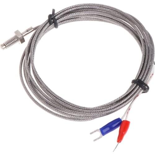 Thread M6 Screw Probe Temperature Sensor Thermocouple K Type Cable 2M 0-600℃ K0AB