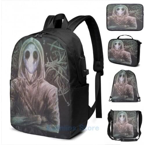 Funny Graphic print Eyeless Jack Creepypasta USB Charge Backpack men School bags Women bag Travel laptop bag