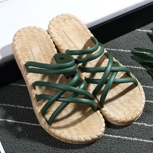 Slippers Womens Summer New Roman Style Cross Sandals Womens Outer Wear Beach Shoes Trendy Fashion Korean Flip Flops