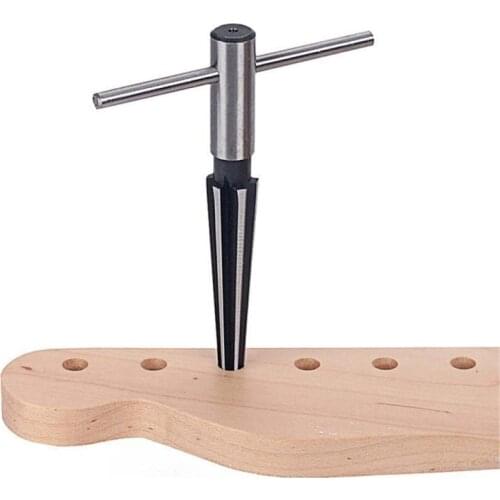 3-13mm/5-16mm Steel Bridge Pin Hand Held Reamer T Handle Tapered 6 Flute Chamfer Reaming Core Drill Bit Woodworker Cutting Tool