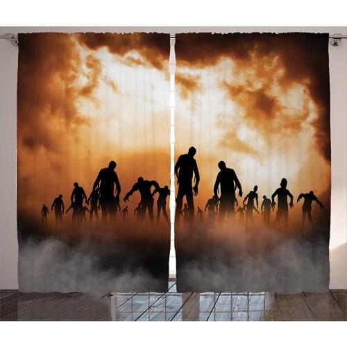 Halloween Decorations Curtains Zombies Dead Men Body Walking in The Doom Mist at Dark Night Sky Haunted Decor Living Room
