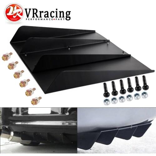 Rear Bumper 4 Shark Fins Diffuser Car Spoiler Decoration Fin 22" x 21" Black ABS Universal For BMW E46 VR-SFB06