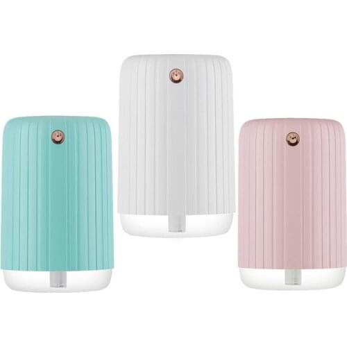 Home Bedrooms Office Car 300ml Air Humidifier with LED Night Lamp Mini Fan Aroma Essential Oil Diffuser USB Fogger Mist Maker