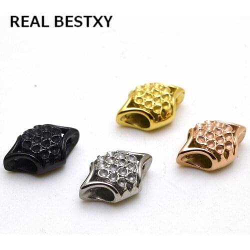 REAL BESTXY 1pc/lot 5mm/hole stainless steel clasps For Stingray Leather Bracelet Jewelry