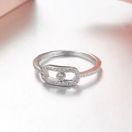 New Pure 925 Sterling Silver Activity Stones Finger Ring with AAA High Quality Zirconia for Women Party Jewelry Gift