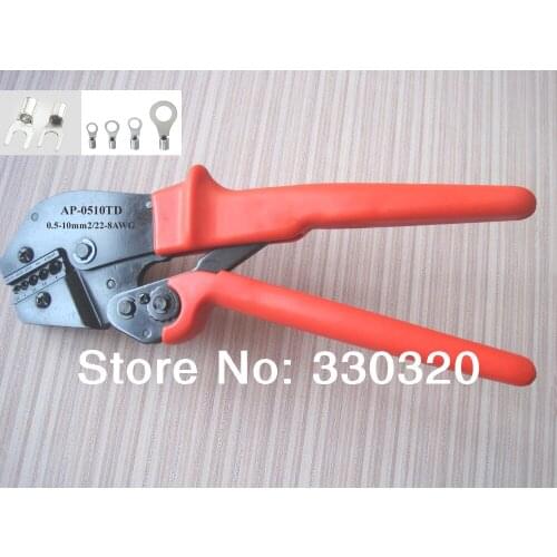 0.5-10mm2, 22-8AWG Ratchet terminal crimping tool for non Insulated Terminals and connector