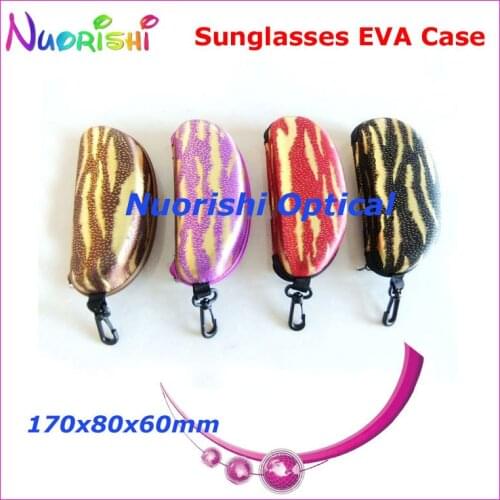 20pcs Big Size Nice 4 Colors Pattern Zipper Eyeglass Glasses Sunglass Eyewear EVA Case Box ML022 Free Shipping