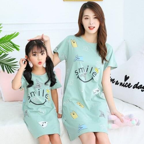 2021 Children Pajamas Summer Dresses Girls Baby Nightdress Cotton Princess Nightgowns Home Clothes Inflant Kid Cartoon Sleepwear