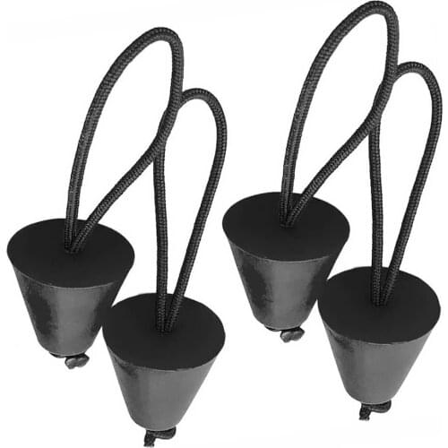 4pcs/set Universal Kayak Canoe Boat Rubber Scupper Plugs Marine Dinghy Drain Holes Stopper with Lanyard