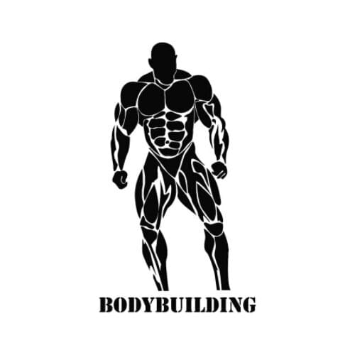 9.7CM*16.8CM Bodybuilding Muscle Man Fitness Fashion Car Sticker Vinyl Car-Styling Black/Silver N1299