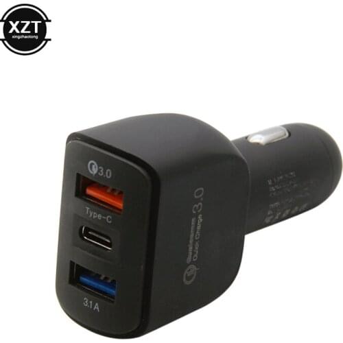 3 PORTS 18W 3.1A Car Charger Quick Charge 3.0 Universal Dual USB Fast Charging QC For iPhone Samsung Xiaomi Mobile Phone In Car