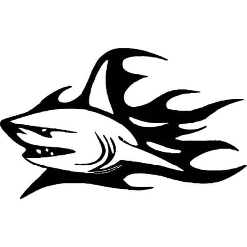15.5*9CM SHARKS FLAME Car Stickers And Decals Motorcycle Decorative Stickers Car Styling Accessories Black/Silver C2-0285