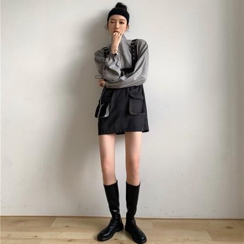 BLLOCUE Diablo Detachable Strap Autumn Winter Sweatshirts Dress Casual Ladies Vestidos