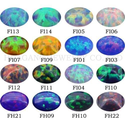 Big Size 15x20mm Opal Loose Lab Created Gems Oval Shape Flat Base Cabochon Opal Stones Gems Beads For Jewelry Making