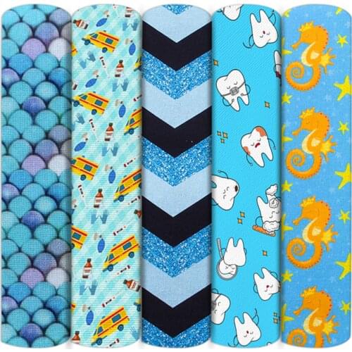 Blue Series Starfish Tooth 100% Cotton Fabric Sewing Quilting Needlework Material DIY Handmade Cloth,1Yc14117