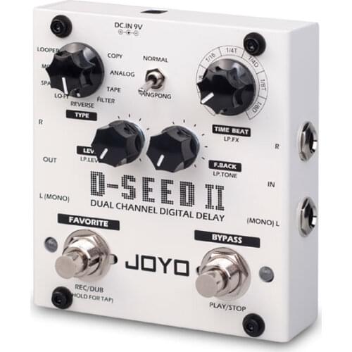 JOYO D-SEED-II Delay and Looper Dual Channel Digital Delay Guitar Floor Multi Effects Pedal For Guitar Bass Accessories