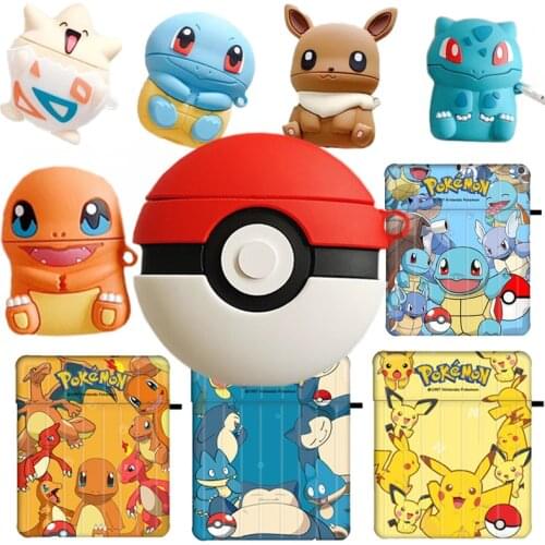 Kawaii Cartoon Pokemon Pikachu and Pok Ball Airpods Pro Wireless Bluetooth headset case Apply to Airpods 2/pro case Pikachu