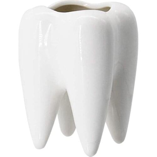 Ceramic Vase Sculpture Pen Holder Cosmetic Flower Vase Pot Floral Planter