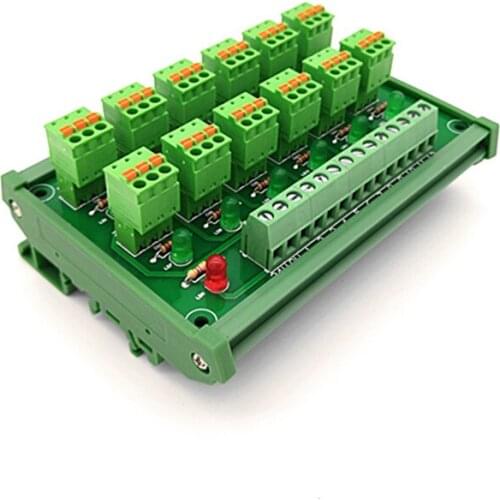DIN Rail Mount PLC12 channel NPN input spring wiring IO photoelectric proximity switch sensor terminal block