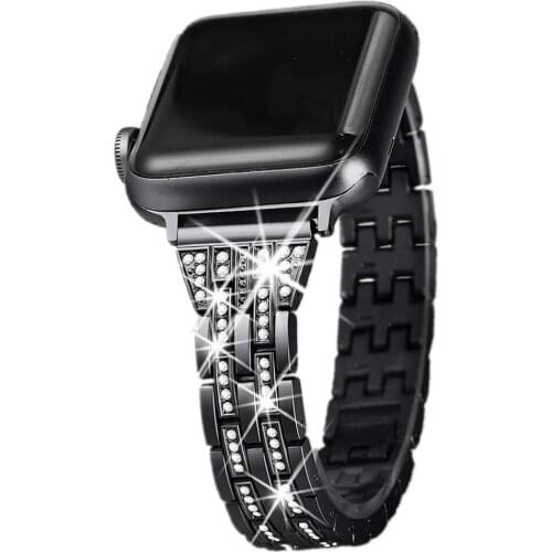 For Apple Watch Series 5 Band 40mm 44mm 38mm 42mm Slim and elegant Rhinestone Metal Jewelry Wristband Strap iWatch 4 Bracelet