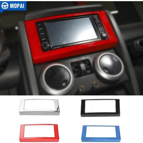 MOPAI Car Dashboard Navigation CD Panel Frame Decoration Cover Stickers for Jeep Wrangler JK 2007-2010 Car Accessories Styling