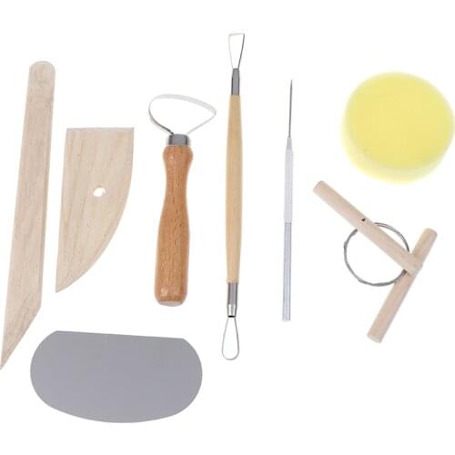 8 Piece Set Practical Clay Ceramics Molding Tools Wood Knife Pottery Tool